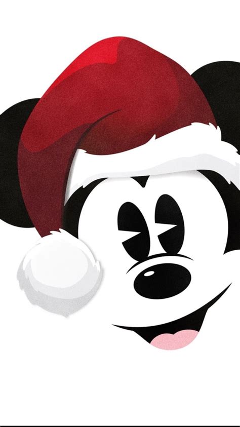 An Image Of Mickey Mouse Wearing A Santa Hat