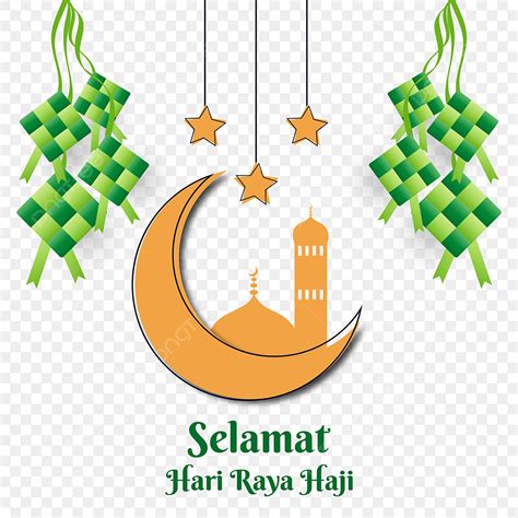 Hari Raya Haji Vector Art Png Selamat Hari Raya Haji Word With Moon