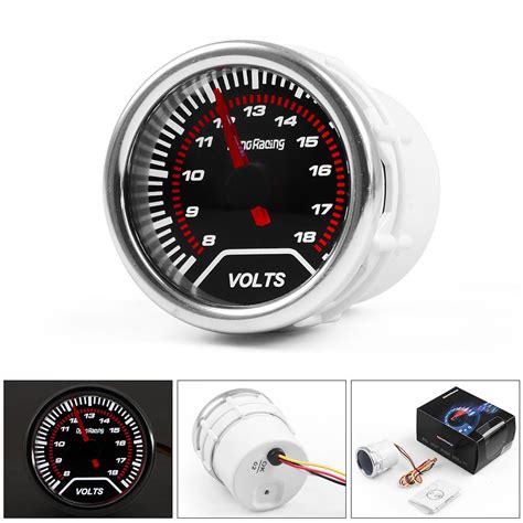 Dynoracing Inch Mm Smoke Lens Car Voltmeter V Red Led