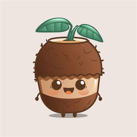 Premium Vector | A cartoon character with a sprout on its face