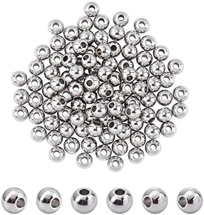 Amazon Aylifu Pcs Smooth Round Spacer Beads Stainless Steel