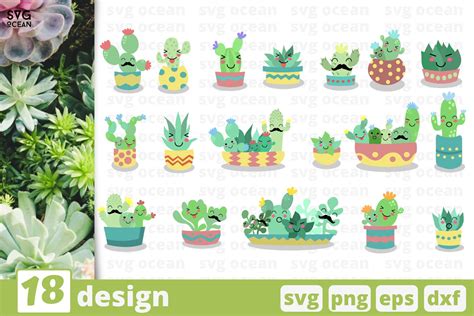 Cactus Svg Bundle Succulents Svg Cactus Cricut Cut Files