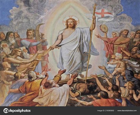 Resurrection Christ Fresco Saint Germain Des Pres Church Paris France