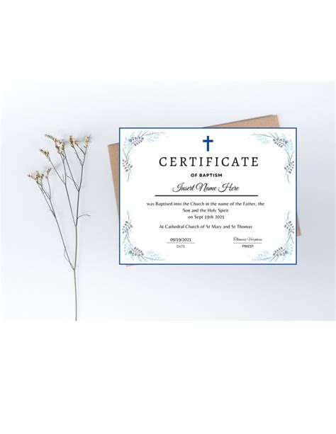 Editable Certificate of Baptism, Religious Certificate, Baptism ...