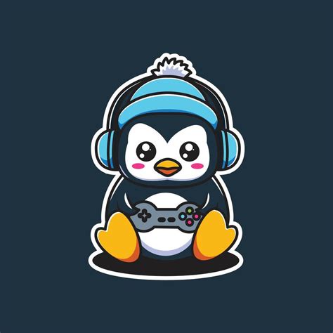 Penguin gaming mascot logo vector illustration 39886276 Vector Art at ...