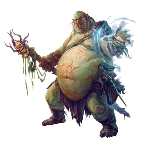 Male Ogre Shaman Pathfinder PFRPG DND D D 3 5 5E 5th Ed D20 Fantasy