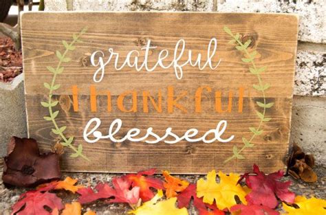 Grateful And Blessed Rustic Wood Sign