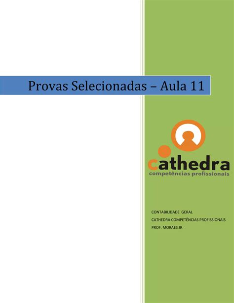 Exercicios Resolvidos Contabilidade Geral Aula Cathedra Pdf