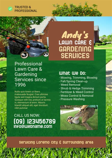 Lawn Care And Gardening Flyer Template Postermywall