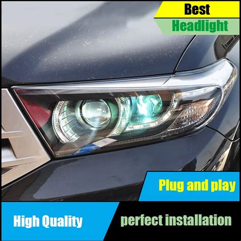 Car Styling For Toyota Highlander Kluger Headlights 2012 2013 2014 Led Headlight Assembly Drl