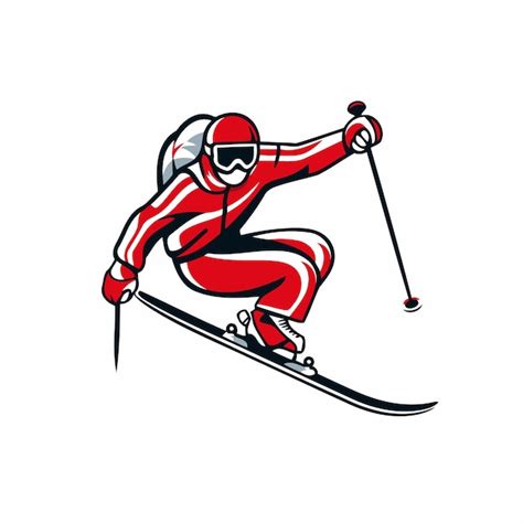 Premium Vector Skiing Skier Winter Sport Vector Illustration