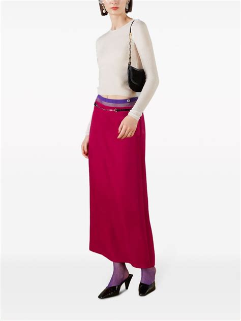 Gucci Belted Velvet Maxi Skirt Farfetch