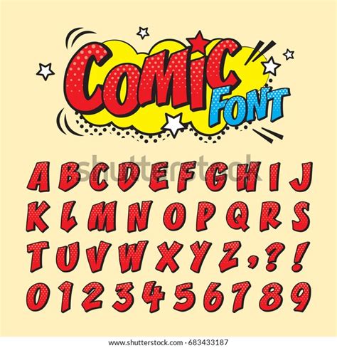 Comic Retro Font Set Alphabet Letters Stock Vector Royalty Free 683433187