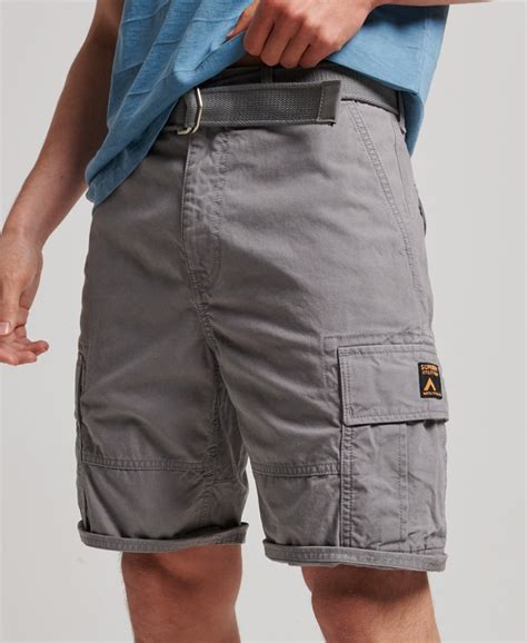 Mens Organic Cotton Heavy Cargo Shorts In Naval Grey Superdry Ie