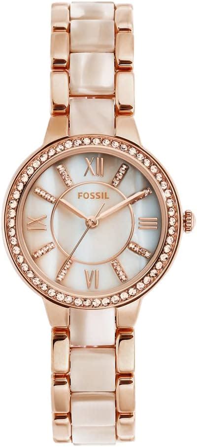 Fossil Women Leather Virginia Analog Mother Of Pearl Dial Watch Es