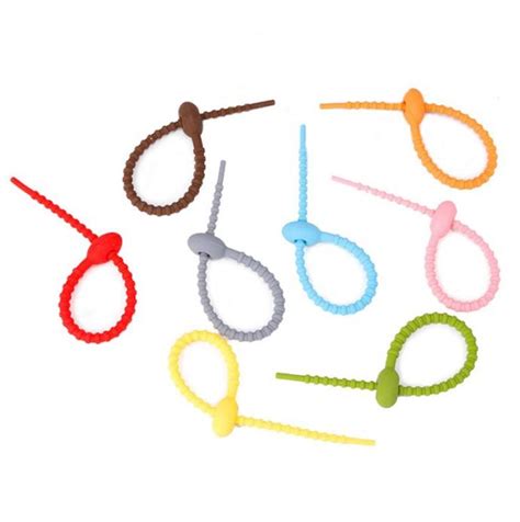 Pcs Multi Use Food Grade Silicone Bag Ties Cable Management Zip Tie