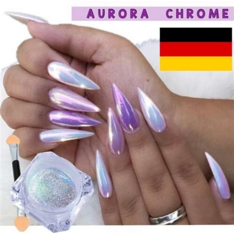 Pinterest Chrome Nail Art Chrome Nail Powder Powder Nails Unicorn