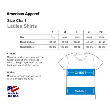 american apparel size charts hypercandy