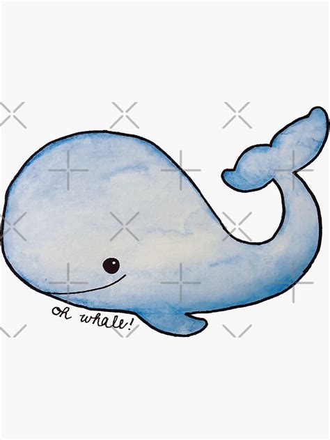 Oh Whale Sticker For Sale By Amcdesigns Redbubble