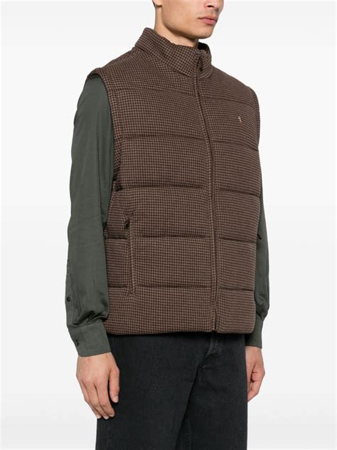 Polo Ralph Lauren Gilet à Motif pied de poule Marron FARFETCH FR