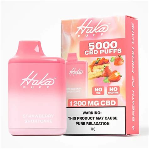 Huka Puff Cbd Disposable Vape Pen Strawberry Shortcake 1200mg 5ml Dr