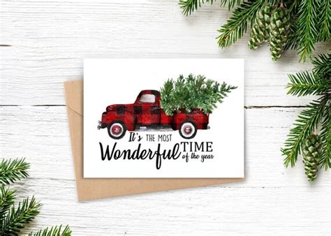 Red Truck Christmas Cards Farmhouse Christmas Cards Holiday - Etsy