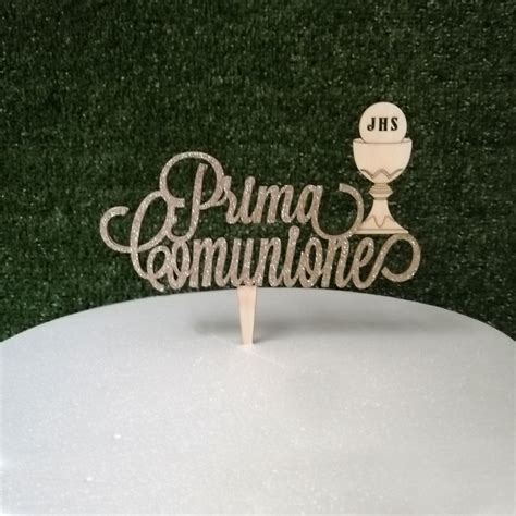 Cake Topper In Legno Prima Comunione Laserizzami Incisione E