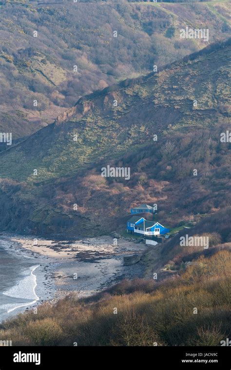 High View Over Runswick Bay Beach And Sailing Club Clubhouse Nestling