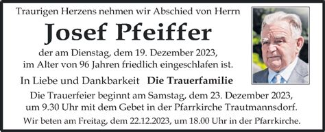 Traueranzeigen Von Josef Pfeiffer Trauer Kleinezeitung At