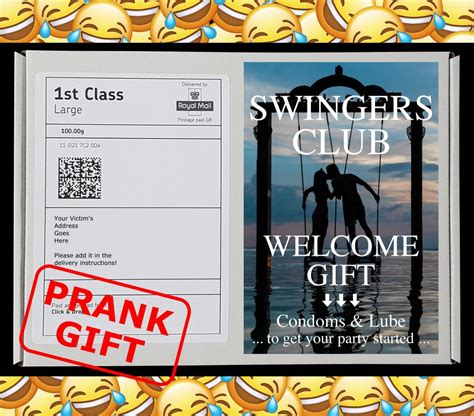 Swingers Club Prank Mail Post T Gag T Funny Birthday Christmas Present Sent Directly To