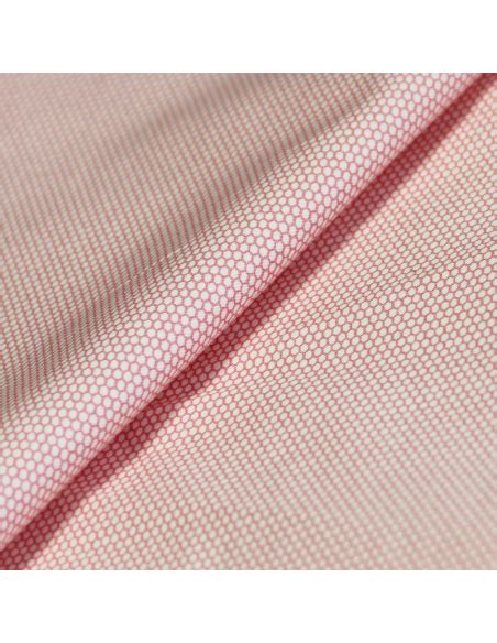 Gabardine Coton Lasthanne Imprim E Hexagone Blanc Fond Rose Vendu