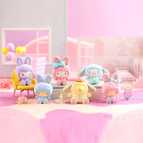 Miniso Sanrio Personajes Conejo Serie Flocado Caja Ciega Figura De