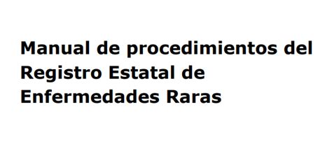 Manual De Procedimientos Del Registro Estatal De ER FEDER