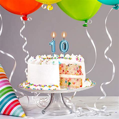 10th Birthday Candles Cake Numeral Candles Happy Birthday