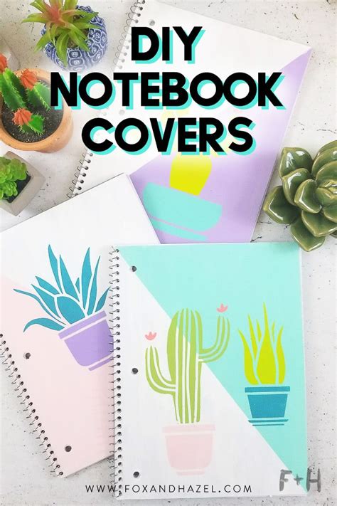 Three Notebooks With Cactus Designs On Them And The Words Diy Notebook