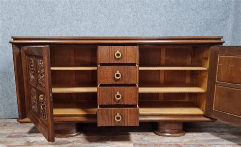 Proantic Brutalist Design By Charles Dudouyt Sideboard In Solid Oak