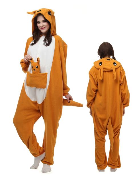 Kangaroo Onesie Kigurumi Pajamas For Adults Polar Fleece Animal Cosplay