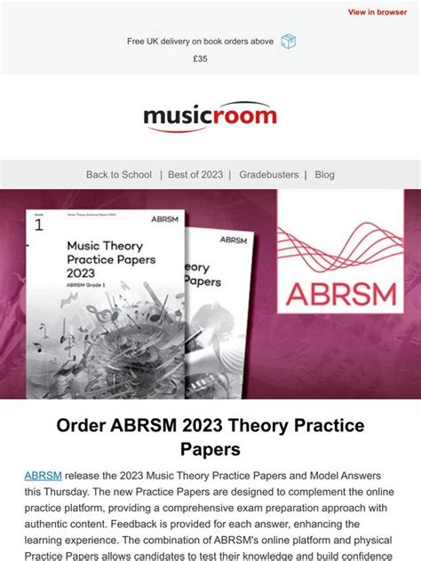 Musicroom The Abrsm Music Theory Practice Papers Milled