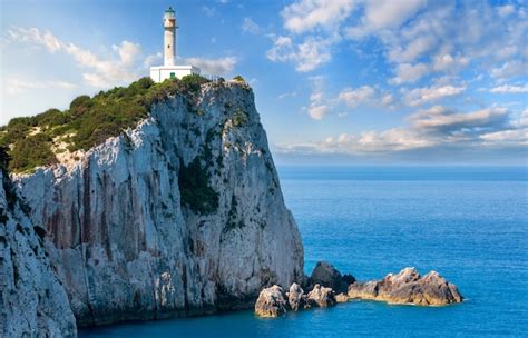 Premium Photo South Cape Of Lefkas Island And Lighthouse Lefkada