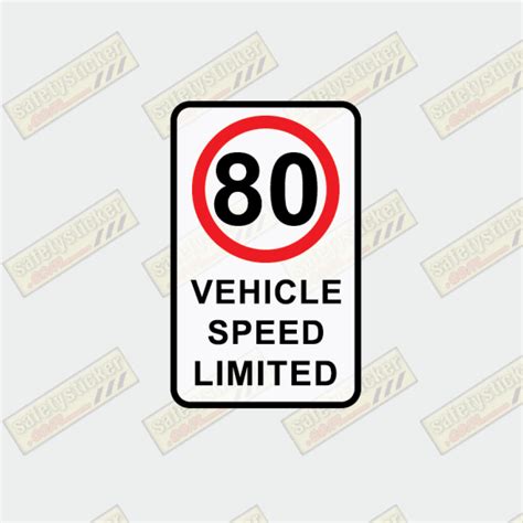 80km Vehicle Speed Limited Cranes Safety Stickers Safety Decals