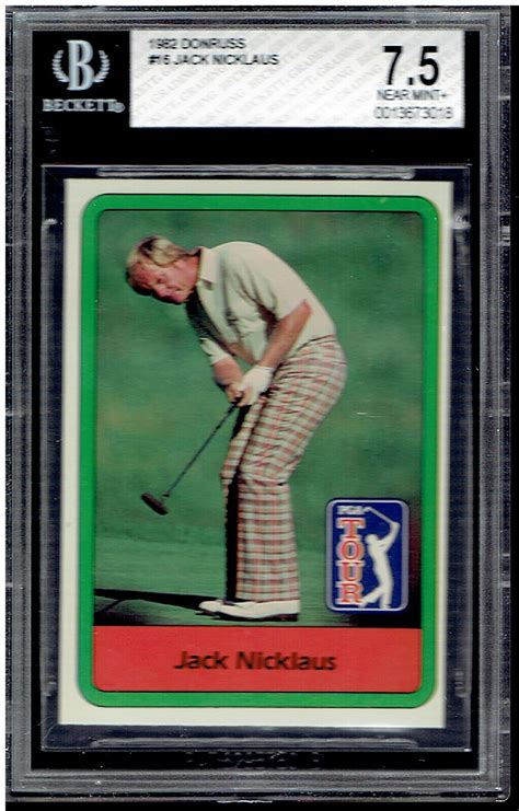 1982 Donruss Golf Jack Nicklaus 16 BGS 7 5 Near Mint PGA Tour Newly