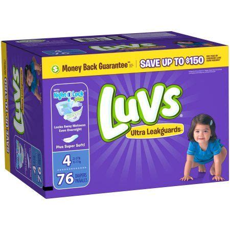 LuvsÂ Ultra Leakguardsâ Size 4 Diapers 76 ct Pack Luvs Diapers