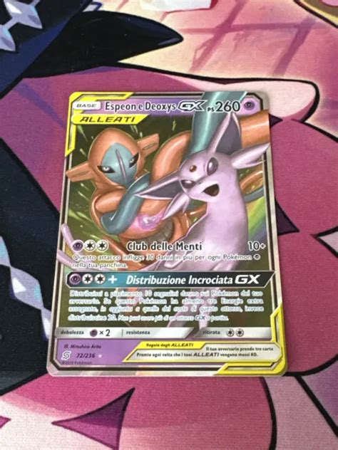 CARTE POKEMON Espeon E Deoxys Gx 72 236 Sintonia Mentale Full Art