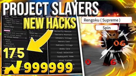 Update Roblox Project Slayers Hack Script Gui Infinite Spins Get