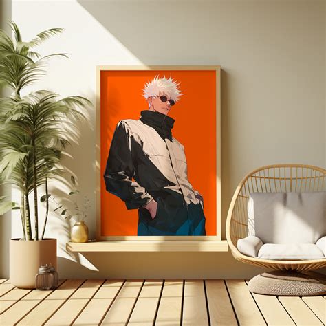 Satoru Gojo Jujutsu Kaisen Anime Minimalist Fanart Premium Digital Print Digital Poster T For