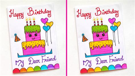 Birthday Card Drawing How To Draw Birthday Card For Bestfriend How To Make Easy Birthday