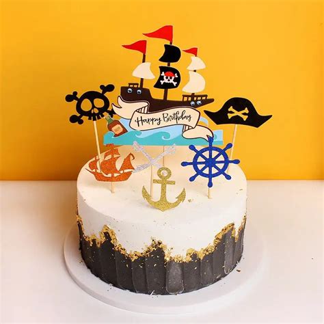 Nautical Pirate Brthday Cake Topper Pirate Party Theme Treasure Box