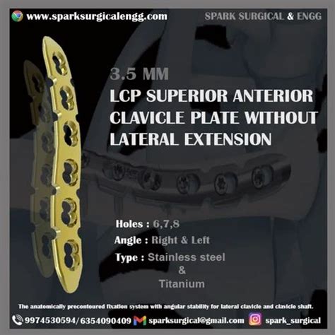 3 5 Mm Lcp Superior Anterior Clavicle Plate S Shape Titanium At Rs