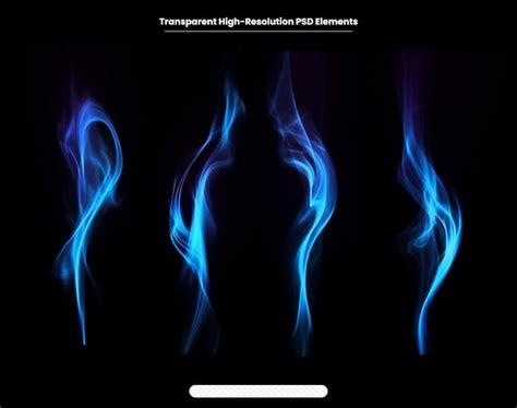 Fuma O Incenso Azul Em Fundo Transparente PSD Premium