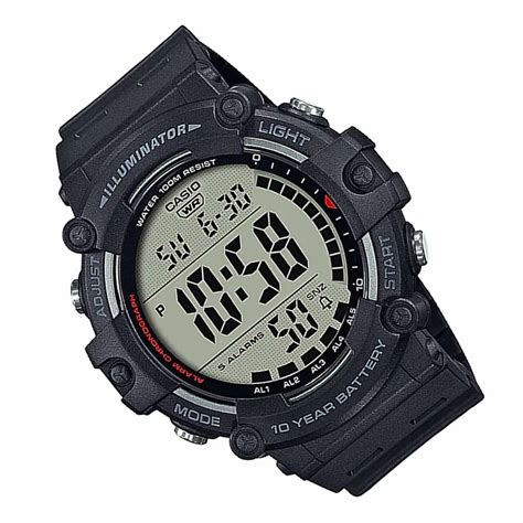 Rel Gio Esportivo Digital Homem Casio Ae Wh A Led Luz Anos